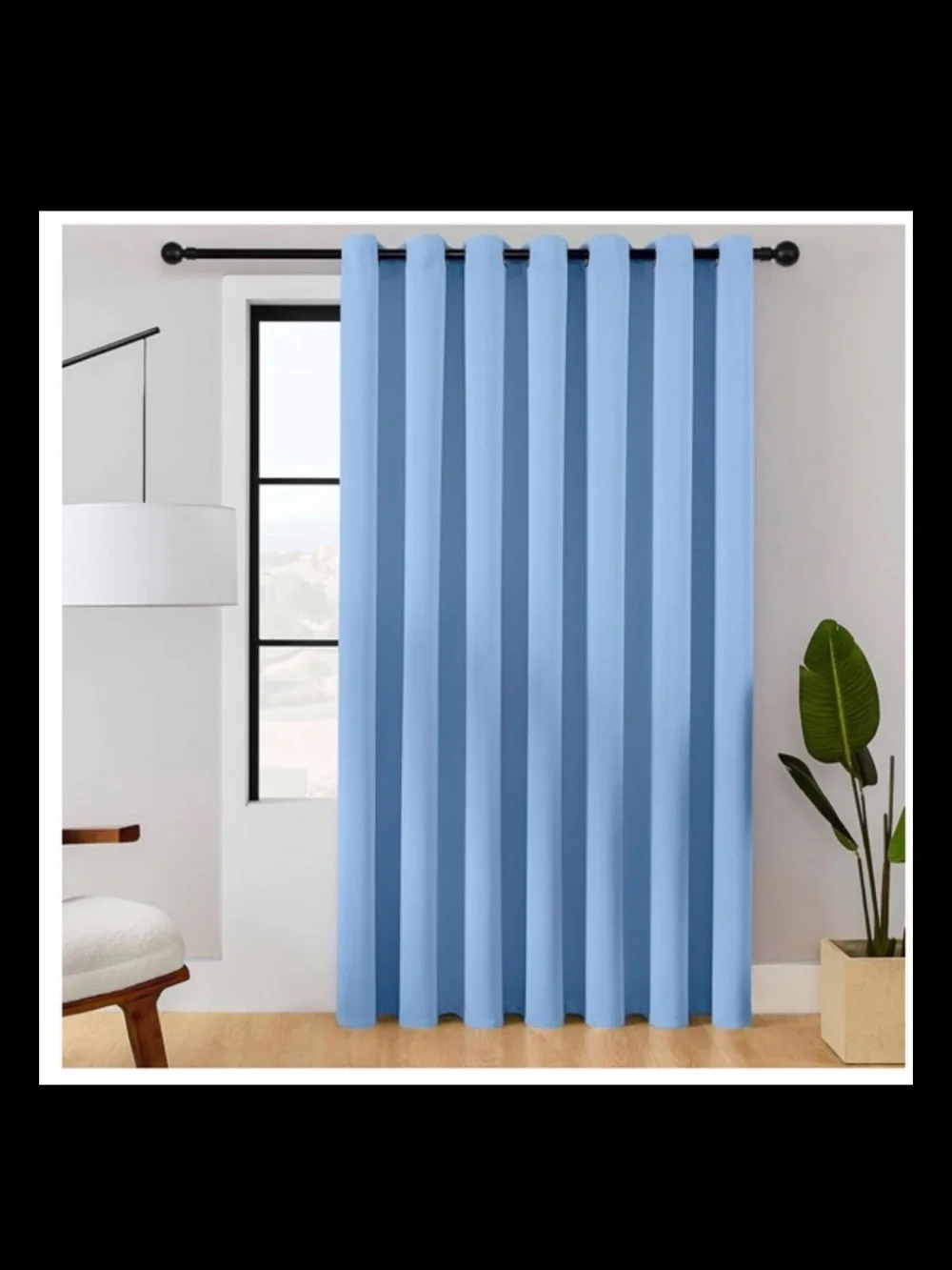 Room Divider Curtain 100”x84” Long Blackout Sliding Door Bedroom Patio Sky Blue